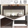 Rustic Entryway Console Table, 60" Long Sofa Table with two Different Size Drawers and Bottom Shelf for Storage (Espresso) - as picture