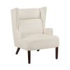 Contemporary Beige Wingback Accent Chair Chenille Upholstery Plywood Frame Living Room Furniture 1pc - as Pic