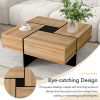Unique Design Coffee Table with 4 Hidden Storage Compartments, Square Cocktail Table with Extendable Sliding Tabletop, 31.5"x 31.5" - as Pic