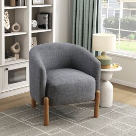Style Comfort Accent Chair Gray Upholstery Durable Frame Solid Wood Legs Contemporary Living Room Furniture 1pc - as Pic