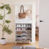 Entryway Bedroom Armoire,Shoe Cabinet,Wardrobe Armoire Closet, Drawers and Shelves, Handles, Hanging Rod, white - as picture