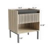 Bedside table set 2 - Natural+Black - MDF+Iron