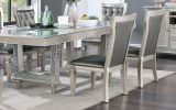 Formal Traditional Dining Table Rectangle Table w Leaf Silver Hue Glass Top 1pc Dining Table Dining Room Furniture - as Pic
