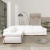 Yohan Reclining Sectional Sofa - White Boucle - as Pic