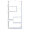 Geometric bookcase Seven (7) Shelves Storage Shelf Solid Wood Furniture 1pc White - as Pic