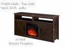 Farmhouse TV Media Stand, Large Barn Inspired Home Entertainment Console, with 18" Fireplace Insert, for TV Up to 65'',Espresso