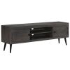 TV Stand Solid Wood Mango 55.1"x11.8"x17.7" - Grey