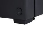 Donovan 84.5"W Black PVC Fabric Sleeper Sectional with USB Charger, Cupholders, Storage Arms - as Pic