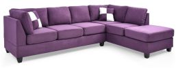 Malone G637B-SC Sectional ( Without Ottoman) , PURPLE - as Pic