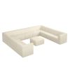 U shape Modular Sectional Sofa,DIY Compressed Sectional Sofa Modern Minimalist Style Corduroy Couch, Sleeper Sofa-BEIGE - as Pic