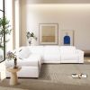 Yohan Reclining Sectional Sofa - White Boucle - as Pic