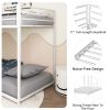 Same as B083P160613 Adam Sturdy Twin over Twin Bunk Bed Metal White for Kids and Adult, Low Profile and Easy Climbing with Stable Ladder - as Pic