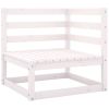 7 Piece Patio Lounge Set with Cushions Solid Pinewood - White