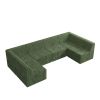 U shape Modular Sectional Sofa, Compressed Sectional Sofa Modern Minimalist Style Corduroy Couch, GREEN