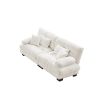 Cloud Couch 2 Seater Sofa for Living Room, Chenille 2 - Seat sofa with 2 Lumbar pillows and 2 throw pillows,Chenille White - as Pic