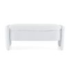 Elegant Long - shaped Storage Ottoman Bench of boucle material with Simple and Grand Design, White - as Pic
