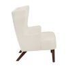 Contemporary Beige Wingback Accent Chair Chenille Upholstery Plywood Frame Living Room Furniture 1pc - as Pic