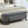 COOLMORE Storage Ottoman,Bedroom End Bench,Upholstered Fabric Storage Ottoman with Safety Hinge, Entryway Padded Footstool, Ottoman Bench