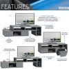 Techni Mobili Adjustable TV Stand Console for TV's Up to 65" - as pic