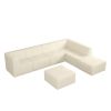 L shape Modular Sectional Sofa,DIY Compressed Sectional Sofa Modern Minimalist Style Corduroy Couch, Sleeper Sofa BEIGE