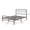 FULL Metal Platform Bed Frame with Headboard, Strong Slat Support, No Box Spring Needed,Easy Assembly BLACK - as Pic
