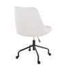 Marche Contemporary Adjustable Office Chair with Casters in Black Metal and White Faux Leather by LumiSource - as Pic
