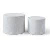 Round Coffee Table Set of 2, Nesting Coffee Tables for MDF with veneer .for living room,office,bedroom,Natural, 4Colors WHITE - White - MDF