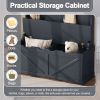 Hall Tree with Storage Bench, Entryway Bench with Drawer and 5 Hooks, Coat Rack with Display Shelf for Hallway Entryways, Dark Blue - as Pic
