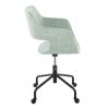 Margarite Contemporary Adjustable Office Chair in Black Metal and Light Green Fabric by LumiSource - as Pic