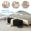 COOLMORE Storage Ottoman,Bedroom End Bench,Upholstered Fabric Storage Ottoman with Safety Hinge, Entryway Padded Footstool