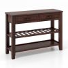 3-tier Console Table with 2 Drawers for Living Room Entryway - as show