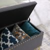Large Storage Benches Set, Nailhead Trim 2 in 1 Combination Benches, Tufted Velvet Benches with Gold Leg