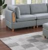 Living Room Furniture 7pc Modular Sofa Set Light Grey Dorris Fabric Couch 4x Corner Wedges 2x Armless Chair And 1x Ottoman - as Pic
