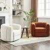 Swivel Accent Barrel Chair, Modern Round Armchairs with Upholstered, Comfy Swivel Accent Chair for Living Room - as Pic