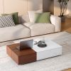 Modern style walnut coffee table with two storage spaces - as Pic