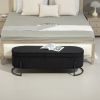 COOLMORE Storage Ottoman,Bedroom End Bench,Upholstered Fabric Storage Ottoman with Safety Hinge, Entryway Padded Footstool
