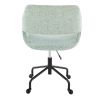 Margarite Contemporary Adjustable Office Chair in Black Metal and Light Green Fabric by LumiSource - as Pic