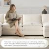 136" Chenille Modular Sectional Sofa with Deep and Wide Seat,U Shaped Cloud Couch Set with Double Cushions, 3 Colors