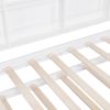 Wooden Twin Size House Bed with Trundle,Kids Bed with Shelf, White - as pic