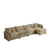Corduroy Sofa - Modern Upholstered 4 Seater with with 1 Footstool Corduroy Fabric Sofa , Office Living Room Apartment Comfort Sofa