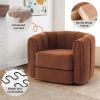 Swivel Accent Barrel Chair, Modern Round Armchairs with Upholstered, Comfy Swivel Accent Chair for Living Room - as Pic