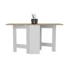 Folding Dining Table Evart, Living Room, White / Macadamia - White / Macadamia