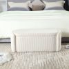 COOLMORE Storage Ottoman,Bedroom End Bench,Upholstered Fabric Storage Ottoman with Safety Hinge (Beige) - as Pic