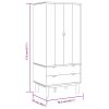 Wardrobe OTTA Brown and White 30.1"x20.9"x67.7" Solid Wood Pine - White