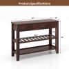 3-tier Console Table with 2 Drawers for Living Room Entryway - as show