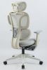 Foam office chair, ergonomic office chair, foam base, adjustable headrest, armrests, foot rests, with hanger- Gray