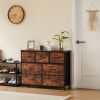 Dresser for bedroom 7 storage Spaces, assembled wardrobe lockers, bedroom furniture lockers - Brown