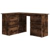 Corner Desk Smoked Oak 57.1"x39.4"x29.9" Engineered Wood - Brown