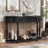 52''Modern and Contemporary Curved Console Table Sofa Table Entryway Table for Hallway Living Room with 4 Drawers and 1 Shelf - Black - MDF
