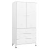 Industrial Wardrobe White 35.4"x19.7"x70.9" Metal - White